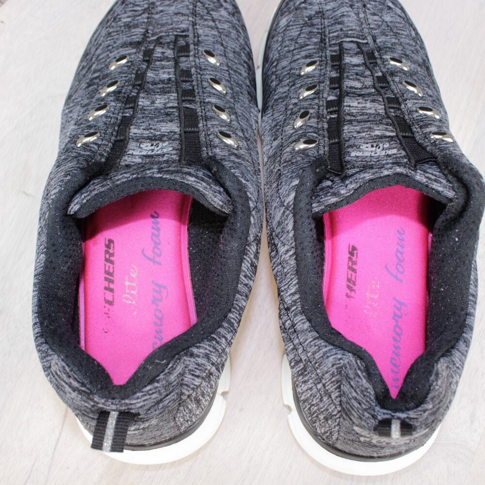 Skechers Slip On Sneakers Womens 6.5 Gray Mesh Comfort - Picture 8 of 9